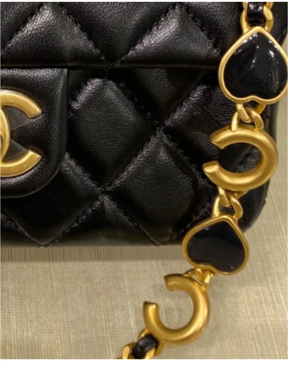 Chanel Coco de toi amore amour quilted heart chain mini flap bag lambskin